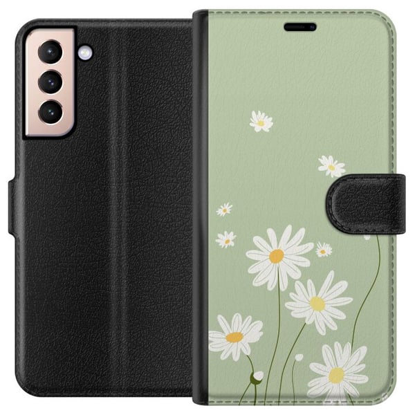 Kompatibel Tegnebogsetui til Samsung Galaxy S21 Præstekraver - blomstret mønster i svensk sommerstil