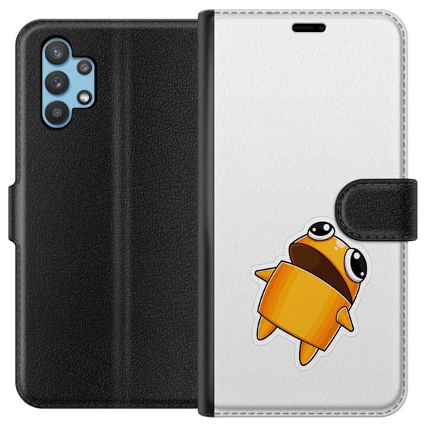 Kompatibelt Plånboksfodral till Samsung Galaxy A32 5G Orange tecknad figur med stora ögon och dynamisk pose i energifylld lekfull stil Kompatibelt Plånboksfodral till Samsung Galaxy A32 5G Orange tecknad figur med stora ögon och dynamisk pose i energifylld lekfull stil
