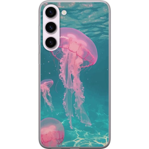 Kompatibel Mobilcover til Samsung Galaxy S23+ Lyserøde vandmænd i klart blåt hav, magisk undervandsdesign med rolig, drømmende stemning og pastelfarv Kompatibel Mobilcover til Samsung Galaxy S23+ Lyserøde vandmænd i klart blåt hav, magisk undervandsdesign med rolig, drømmende stemning og pastelfarv
