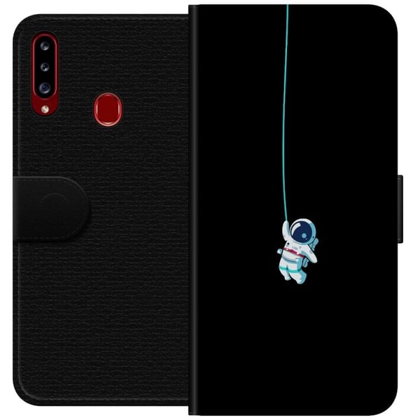 Kompatibelt Plånboksfodral till Samsung Galaxy A20s Rymdgubbe
