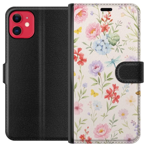 Kompatibelt Plånboksfodral till Apple iPhone 11 Blommor Kompatibelt Plånboksfodral till Apple iPhone 11 Blommor