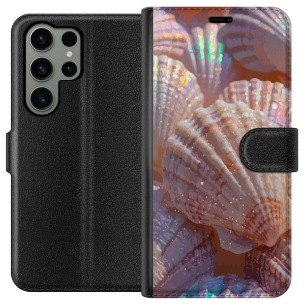 Kompatibel Tegnebogsetui til Samsung Galaxy S23 Ultra Muslingeskal glitrende design i pastel og skinnende nuancer inspireret af hav strand og sommere Kompatibel Tegnebogsetui til Samsung Galaxy S23 Ultra Muslingeskal glitrende design i pastel og skinnende nuancer inspireret af hav strand og sommere
