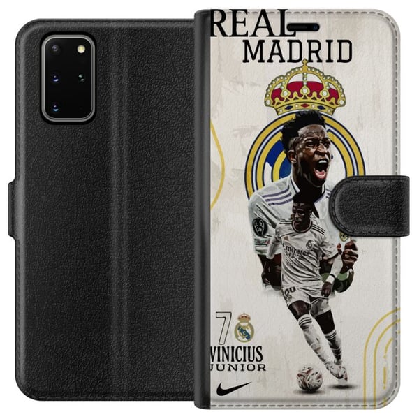 Kompatibelt Plånboksfodral till Samsung Galaxy S20+ Real Madrid Vinícius Júnior med anfallare i nummer 7 tröja klubbmärke vit matchdräkt energisk pos Kompatibelt Plånboksfodral till Samsung Galaxy S20+ Real Madrid Vinícius Júnior med anfallare i nummer 7 tröja klubbmärke vit matchdräkt energisk pos