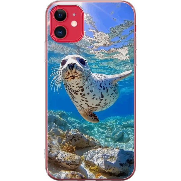 Yhteensopiva Puhelinkuori Apple iPhone 11 Säl Hav Simmande Djurmotiv Natur Vattenmotiv Blå Design
