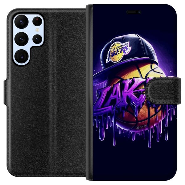 Kompatibelt Plånboksfodral till Samsung Galaxy S22 Ultra 5G Lakers NBA Basketball USA Team