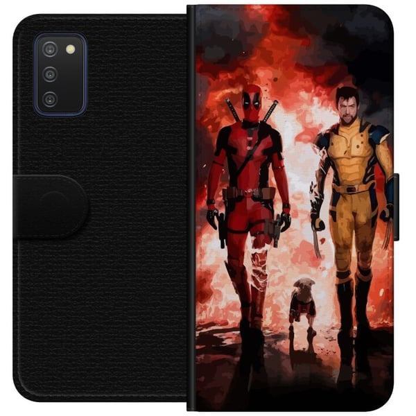Kompatibelt Lommeboketui til Samsung Galaxy A03s Wolverine Deadpool