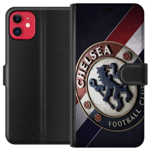 Kompatibel Tegnebogsetui til Apple iPhone 11 Chelsea FC-emblem i 3D-stil med blå, hvide og røde detaljer, der giver et kraftfuldt, elegant sportsmoti Kompatibel Tegnebogsetui til Apple iPhone 11 Chelsea FC-emblem i 3D-stil med blå, hvide og røde detaljer, der giver et kraftfuldt, elegant sportsmoti