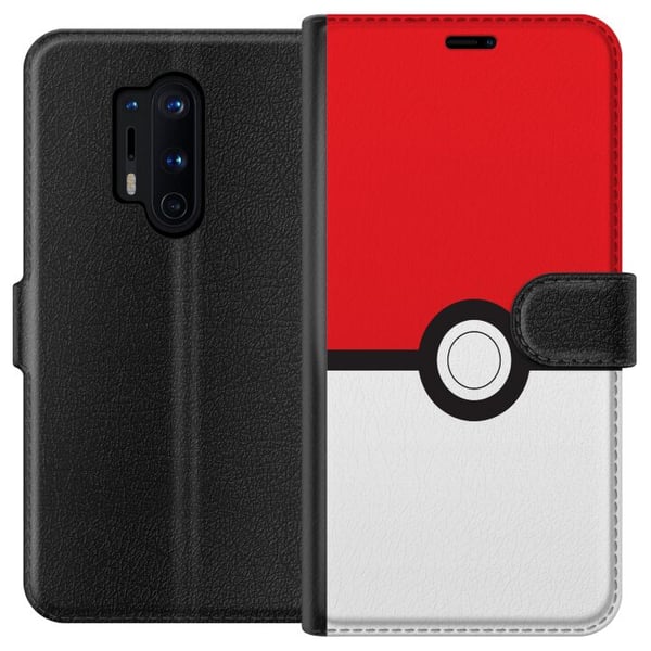 Kompatibel Tegnebogsetui til OnePlus 8 Pro Classic Ball retro-gamingdesign i ikonisk rød og hvid stil, perfekt til spilentusiaster og et nostalgisk l