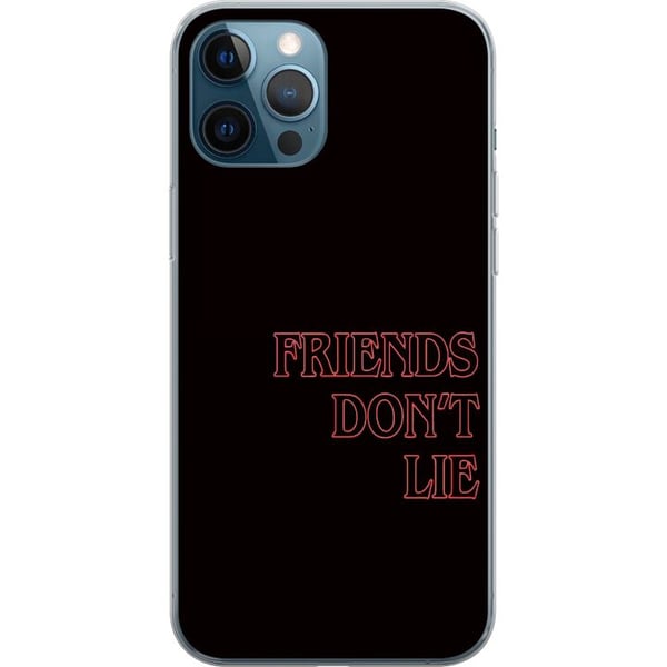 Kompatibel Mobilcover til Apple iPhone 12 Pro Stranger Things Friends Don’t Lie – neonrødt tekstdesign med populært Stranger Things-citat fra serien Kompatibel Mobilcover til Apple iPhone 12 Pro Stranger Things Friends Don’t Lie – neonrødt tekstdesign med populært Stranger Things-citat fra serien