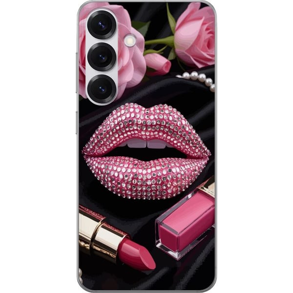 Kompatibelt Mobildeksel til Samsung Galaxy S25 rosa glitter lepper sminke diamanter roser neglelakk mote glamour skjønnhet plakat rosa lepper kunstst Kompatibelt Mobildeksel til Samsung Galaxy S25 rosa glitter lepper sminke diamanter roser neglelakk mote glamour skjønnhet plakat rosa lepper kunstst