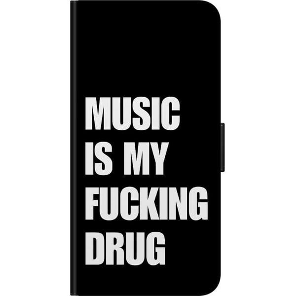 Kompatibelt Lommeboketui til OnePlus 8 Tydelig svart bakgrunn med sterk hvit tekst som uttrykker lidenskap for musikk i en kraftfull, rett frem moder