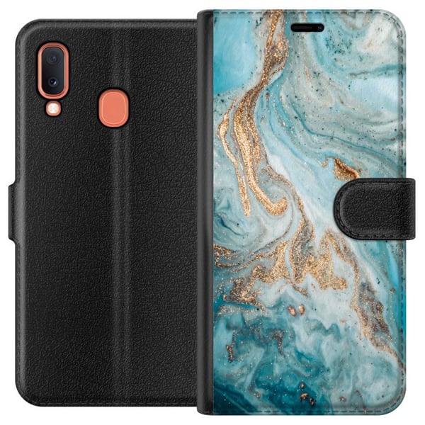 Kompatibelt Plånboksfodral till Samsung Galaxy A20e Magic Marble Kompatibelt Plånboksfodral till Samsung Galaxy A20e Magic Marble