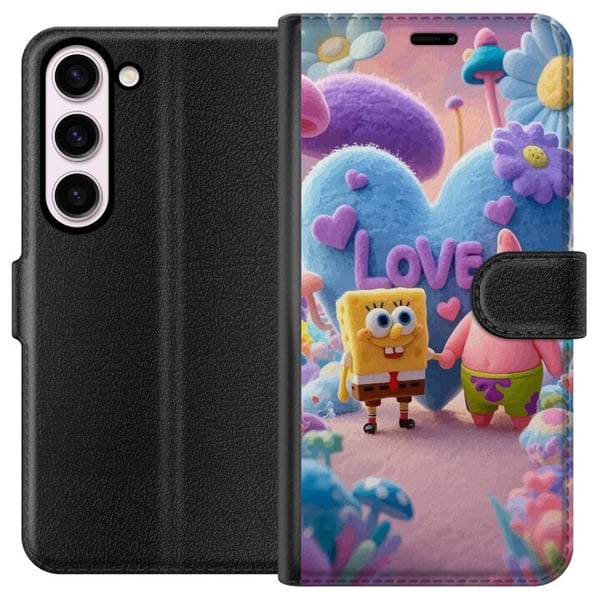 Kompatibel Tegnebogsetui til Samsung Galaxy S23 SvampeBob og Patrick kærlighed farverig pastelverden med hjerter blomster og venskab i ægte glædessti Kompatibel Tegnebogsetui til Samsung Galaxy S23 SvampeBob og Patrick kærlighed farverig pastelverden med hjerter blomster og venskab i ægte glædessti
