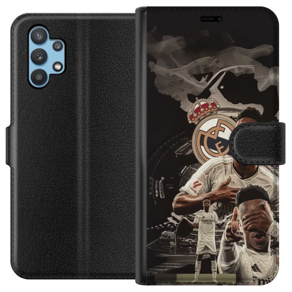 Kompatibelt Plånboksfodral till Samsung Galaxy A32 5G Vinicius Junior Real Madrid Brasilien explosiv tekniker som skapar målchanser och driver spelet Kompatibelt Plånboksfodral till Samsung Galaxy A32 5G Vinicius Junior Real Madrid Brasilien explosiv tekniker som skapar målchanser och driver spelet