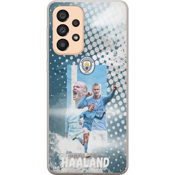Yhteensopiva Puhelinkuori Samsung Galaxy A33 5G Erling Haaland Manchester City Norja maalitakuu valtava fysiikka ja terävät viimeistelyt jotka tekevä