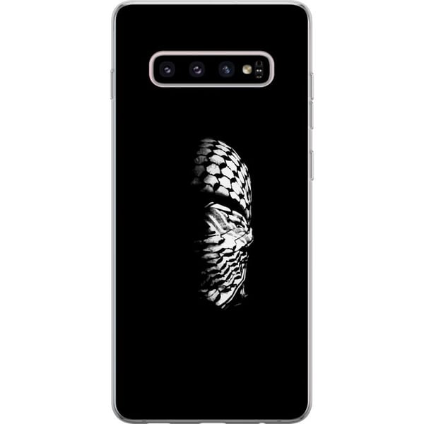 Kompatibelt Mobilskal till Samsung Galaxy S10+ Keffiyeh-mönster – klassisk svartvit palestinasjal med kulturell tyngd
