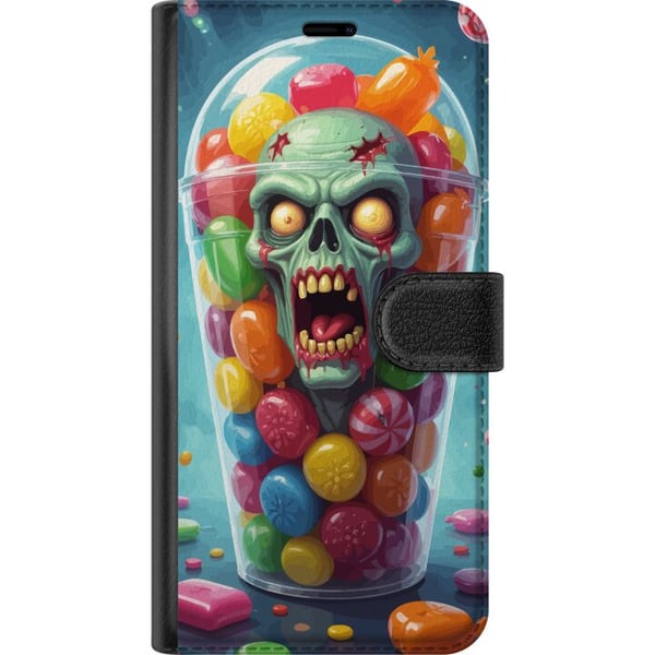 Kompatibel Tegnebogsetui til Samsung Galaxy S23+ Zombie plakat slikbæger horror kunst slik kranie skræmmende farverig halloween uhyggelig design