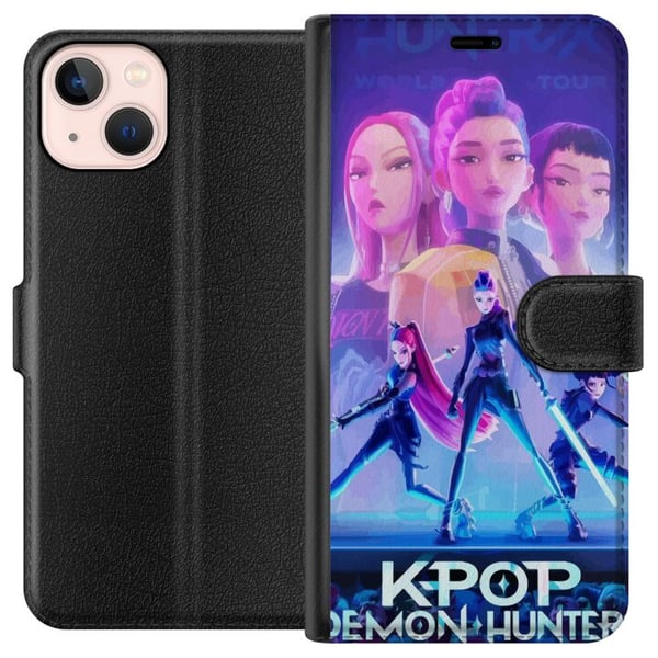 Kompatibelt Lommeboketui til Apple iPhone 13 mini Dukke KPop Demon Hunters animekarakter Kompatibelt Lommeboketui til Apple iPhone 13 mini Dukke KPop Demon Hunters animekarakter