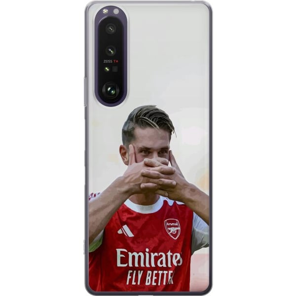 Kompatibel Mobilcover til Sony Xperia 1 III Martin Ødegaard kunst – Nærbilledeillustration i Arsenal-kamptrøje