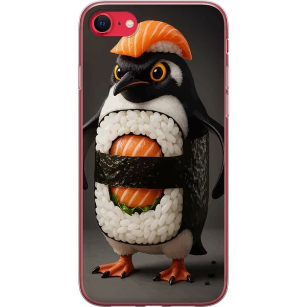 Kompatibelt Mobilskal till Apple iPhone 8 Sushi pingvin design – Kreativt kawaii motiv med lax, ris och sjögräs