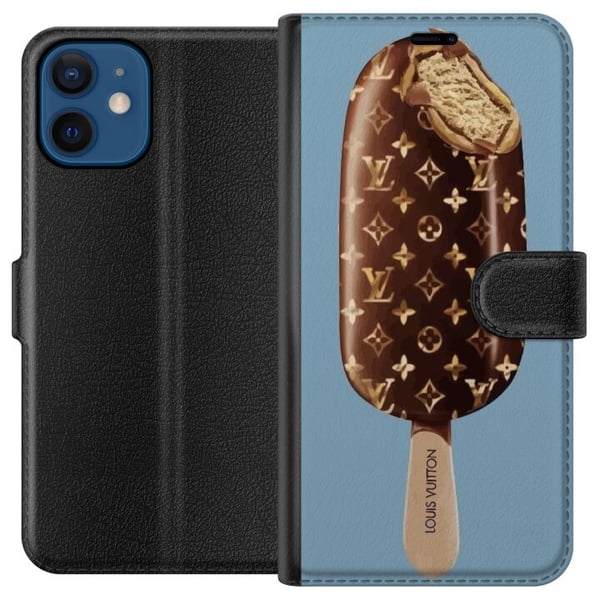 Yhteensopiva Lompakkokotelo Apple iPhone 12 mini Ylellinen jäätelöpuikko suklaanruskealla kuviolla, eksklusiivinen muotoilu trendikkääseen ja moderni