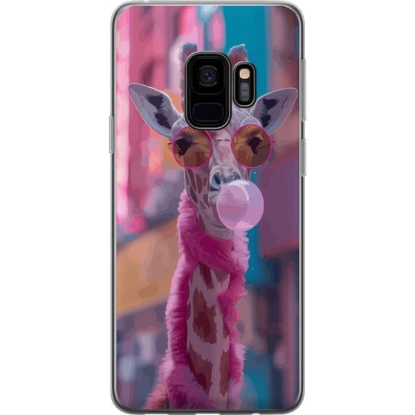 Kompatibel Mobilcover til Samsung Galaxy S9 Giraf med tyggegummi, sjovt farverigt design i bymiljø i popkunststil med legende energi, humor og kreati