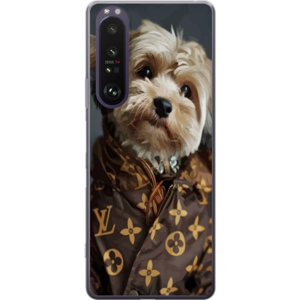 Kompatibel Mobilcover til Sony Xperia 1 III Lille hund i luksusjakke, elegant og sjovt design til modeelskere og hundeejere med stil