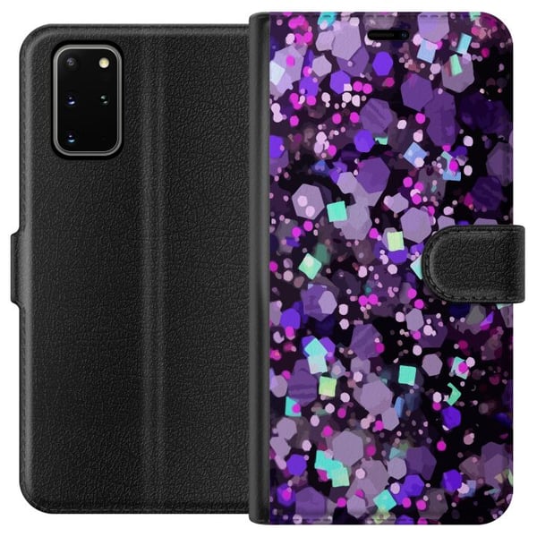 Kompatibelt Plånboksfodral till Samsung Galaxy S20+ Lila Glitter Kompatibelt Plånboksfodral till Samsung Galaxy S20+ Lila Glitter