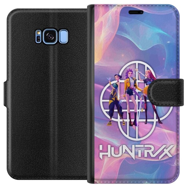 Kompatibelt Plånboksfodral till Samsung Galaxy S8 Huntrix Neon Trio Kpop Demon Hunter Färgstark futuristisk design med tre kvinnliga hjältar i pastel
