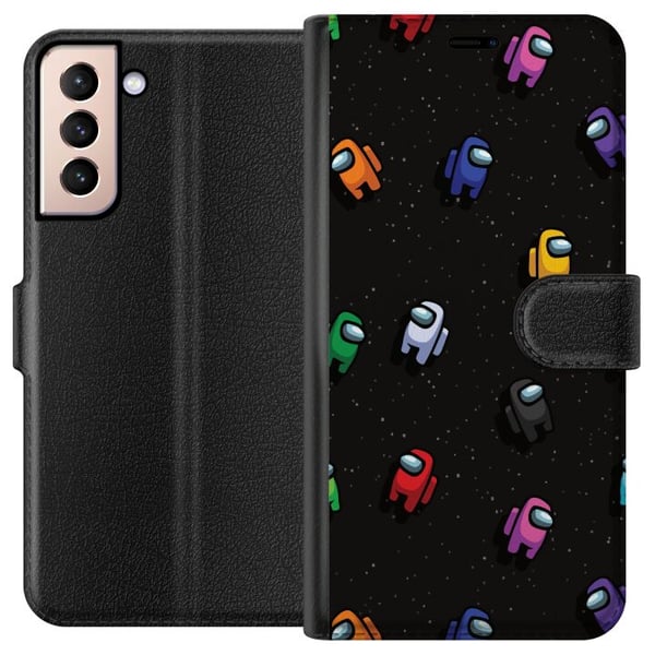 Kompatibelt Lommeboketui til Samsung Galaxy S21 Among Us-mønster med fargerike karakterer i verdensrommet, lekent gamingmotiv for Among Us-fans Kompatibelt Lommeboketui til Samsung Galaxy S21 Among Us-mønster med fargerike karakterer i verdensrommet, lekent gamingmotiv for Among Us-fans