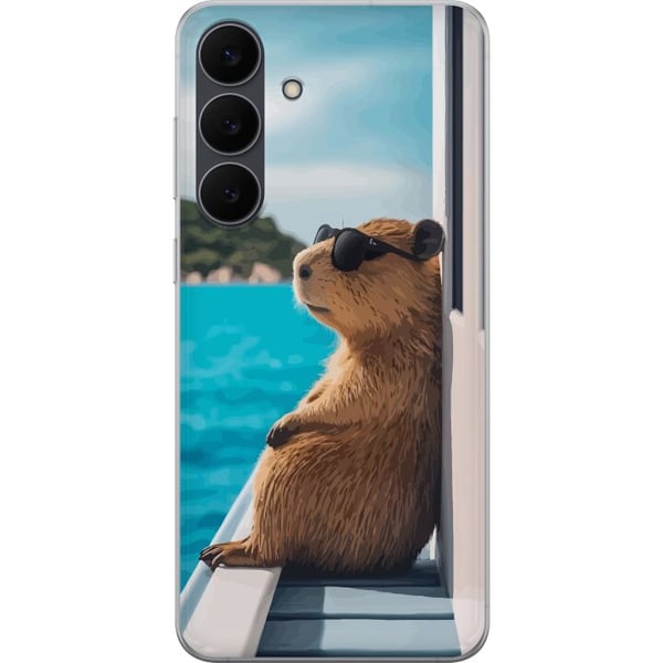Kompatibelt Mobildeksel til Samsung Galaxy S25 FE Kapybara ved havet med solbriller, humoristisk sjarmerende design med avslappet feriestemning Kompatibelt Mobildeksel til Samsung Galaxy S25 FE Kapybara ved havet med solbriller, humoristisk sjarmerende design med avslappet feriestemning