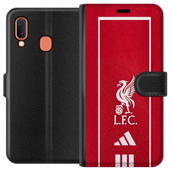 Kompatibelt Plånboksfodral till Samsung Galaxy A20e Juventus fotboll Cristiano Ronaldo svart vit rosa klubbdesign