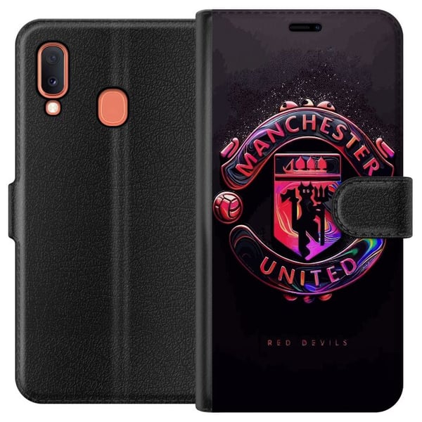 Kompatibelt Plånboksfodral till Samsung Galaxy A20e Manchester United Kompatibelt Plånboksfodral till Samsung Galaxy A20e Manchester United