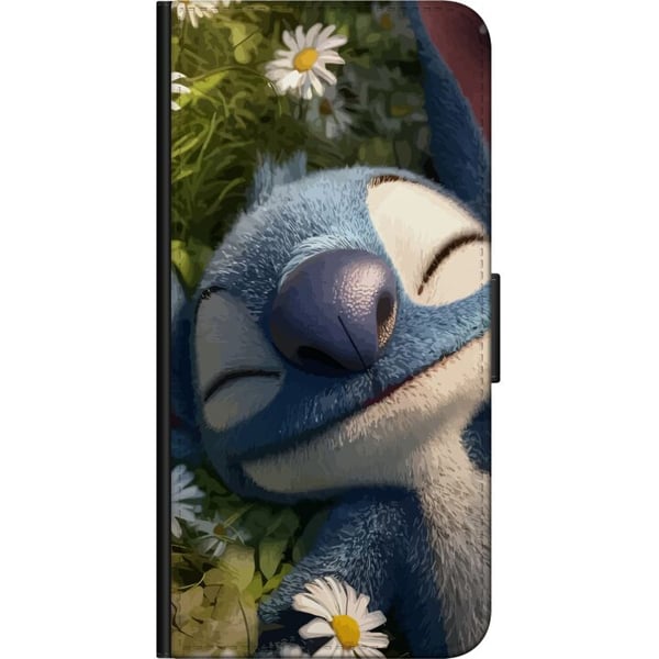 Kompatibelt Plånboksfodral till Samsung Galaxy A20s Busig blå fantasivarelse mot mörk bakgrund humoristiskt uttryck