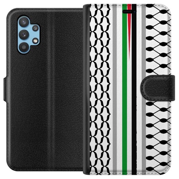 Kompatibelt Plånboksfodral till Samsung Galaxy A32 5G Keffiyeh, Palestina Kompatibelt Plånboksfodral till Samsung Galaxy A32 5G Keffiyeh, Palestina