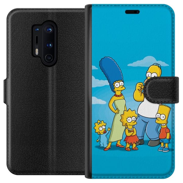 Kompatibel Tegnebogsetui til OnePlus 8 Pro The Simpsons-familieportræt med Homer, Marge, Bart, Lisa og Maggie, ikonisk tegnet motiv