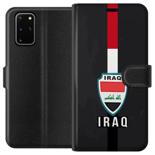 Kompatibelt Plånboksfodral till Samsung Galaxy S20+ Irak flagga med emblem i rött vitt svart kraftfull design som uttrycker historia och stolthet