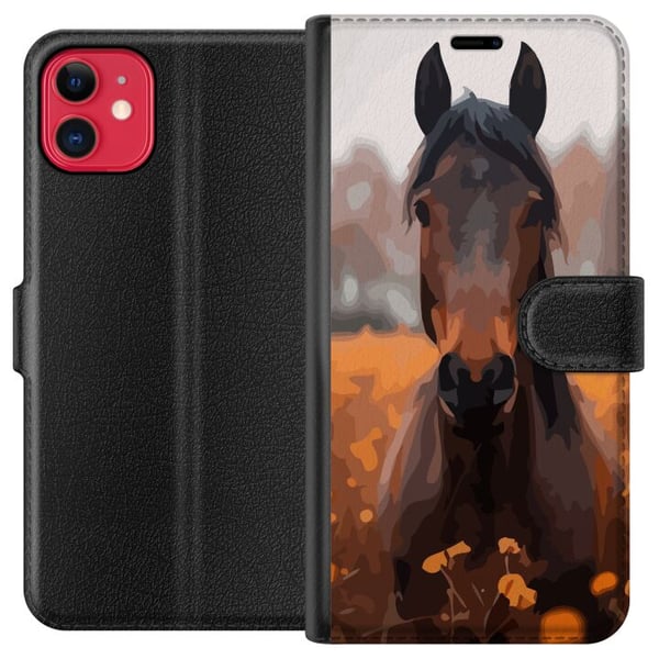 Kompatibelt Plånboksfodral till Apple iPhone 11 Höstens Häst Kompatibelt Plånboksfodral till Apple iPhone 11 Höstens Häst