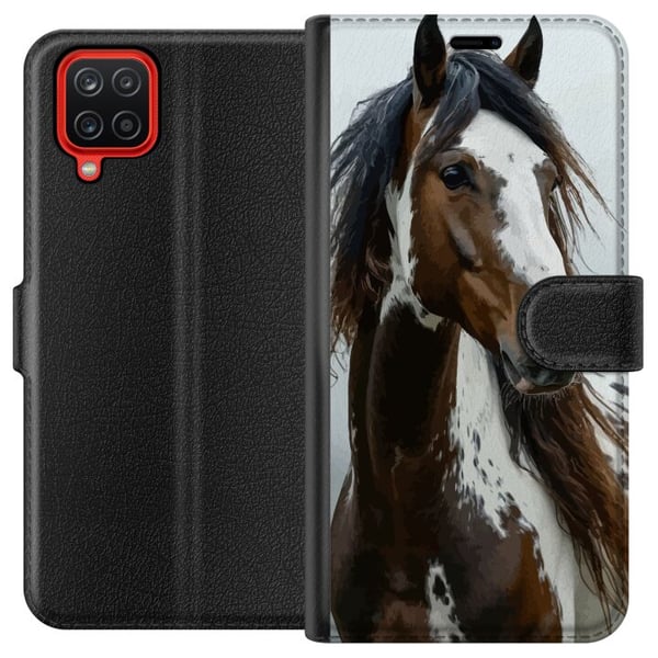 Kompatibelt Plånboksfodral till Samsung Galaxy A12 Häst Djurmotiv Grafisk Design Natur Kraftfullt Motiv