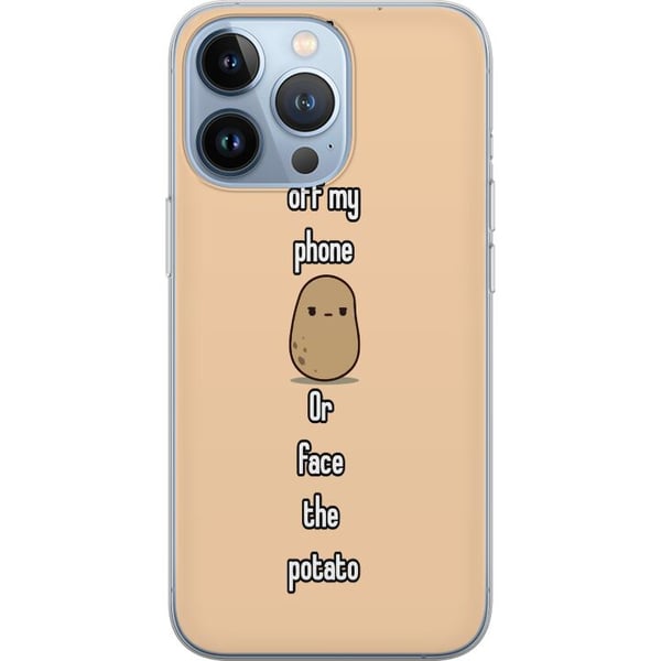 Kompatibelt Mobilskal till Apple iPhone 13 Pro Potatis illustration – Roligt motiv Get off my phone or meet the potato