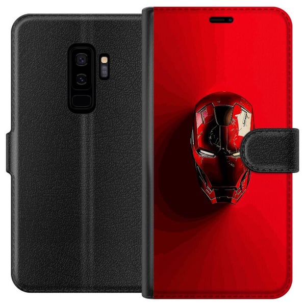 Kompatibelt Lommeboketui til Samsung Galaxy S9+ Iron Man Marvel hjelm plakat Avengers Tony Stark maske rød superhelt retro tegneserieillustrasjon des Kompatibelt Lommeboketui til Samsung Galaxy S9+ Iron Man Marvel hjelm plakat Avengers Tony Stark maske rød superhelt retro tegneserieillustrasjon des