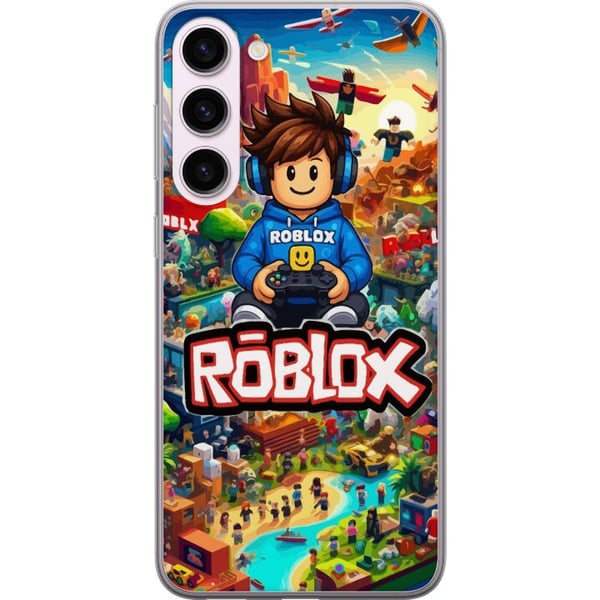 Yhteensopiva Puhelinkuori Samsung Galaxy S23+ Roblox-universumi, jossa on pelihahmoja, toiminnantäyteisiä seikkailuja ja lentäviä ajoneuvoja