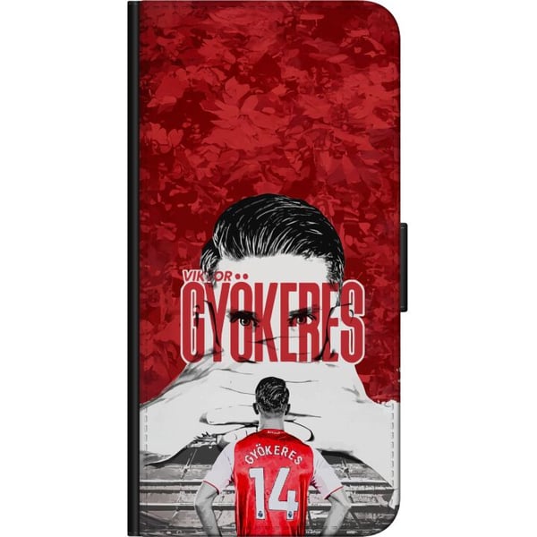 Kompatibelt Lommeboketui til Samsung Galaxy A03s Viktor Gyökeres kraftfulle fotballmotiv i rød tone med energi og lidenskap