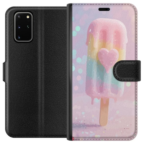 Kompatibelt Plånboksfodral till Samsung Galaxy S20+ Pastellglass med hjärta söt design med smältande färger och glitter för sommar och candy stil