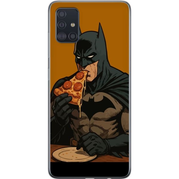 Kompatibelt Mobildeksel til Samsung Galaxy A51 Batman-plakat spiser pizza DC Comics-helt tegneserie retro humor morsom matillustrasjon morsom kunst Kompatibelt Mobildeksel til Samsung Galaxy A51 Batman-plakat spiser pizza DC Comics-helt tegneserie retro humor morsom matillustrasjon morsom kunst