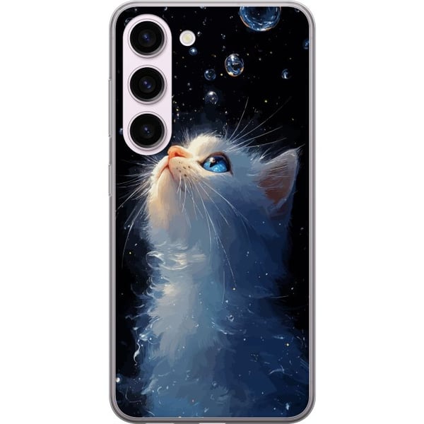 Kompatibel Mobilcover til Samsung Galaxy S23 Drømmende stjernekatt med en hvid kat, der kigger mod stjernerne, et drømmende og magisk motiv for katte Kompatibel Mobilcover til Samsung Galaxy S23 Drømmende stjernekatt med en hvid kat, der kigger mod stjernerne, et drømmende og magisk motiv for katte