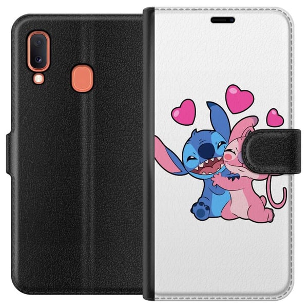 Kompatibelt Plånboksfodral till Samsung Galaxy A20e Lilo & Stitch Kompatibelt Plånboksfodral till Samsung Galaxy A20e Lilo & Stitch