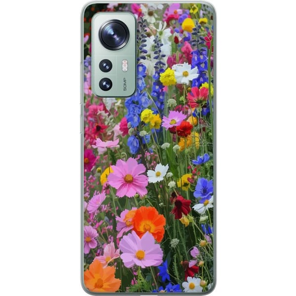 Kompatibel Mobilcover til Xiaomi 12 Blomstret mobilcover med sommerlig eng og naturmotiv