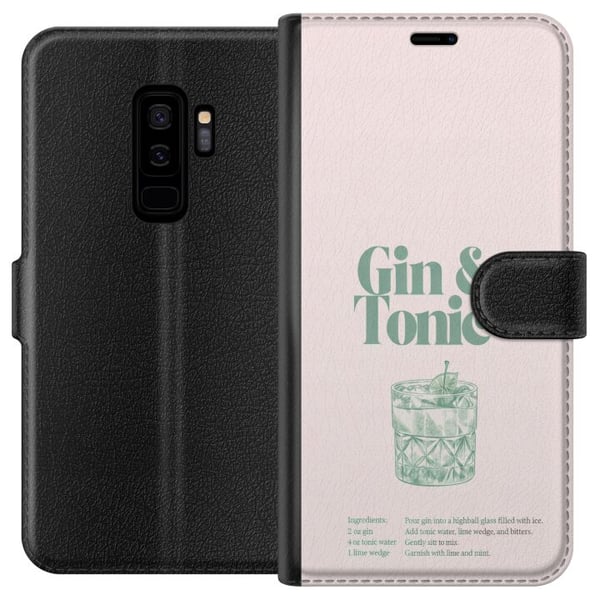 Kompatibelt Lommeboketui til Samsung Galaxy S9+ Gin og tonic i stilren retroillustrasjon Kompatibelt Lommeboketui til Samsung Galaxy S9+ Gin og tonic i stilren retroillustrasjon
