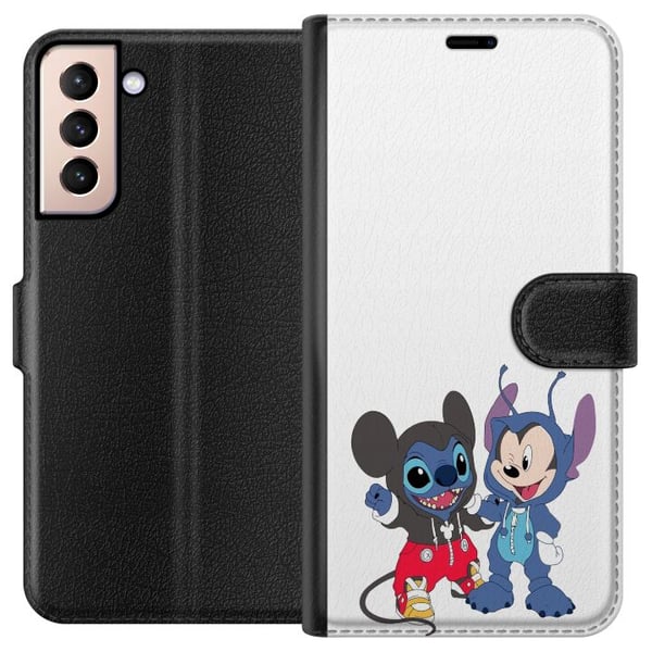 Kompatibelt Lommeboketui til Samsung Galaxy S21 Stitch Mikke Mus Kompatibelt Lommeboketui til Samsung Galaxy S21 Stitch Mikke Mus